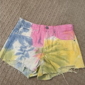 Tie-Dye Jean Shorts